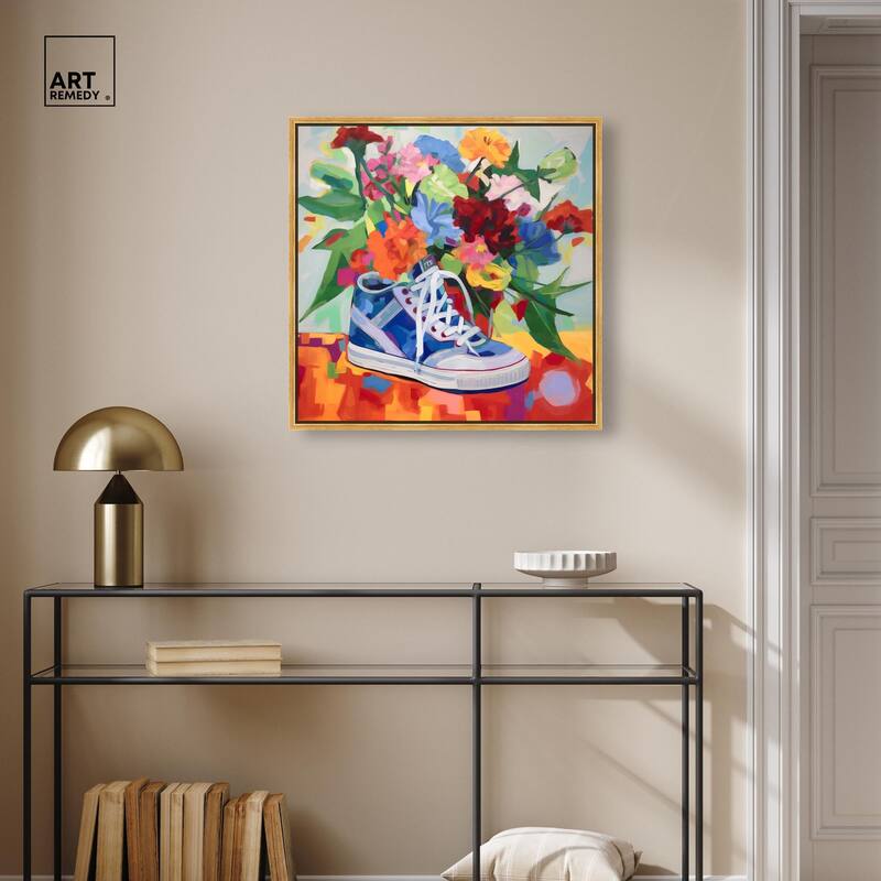 Colorful Sneaker Bouquet Canvas by Art Remedy