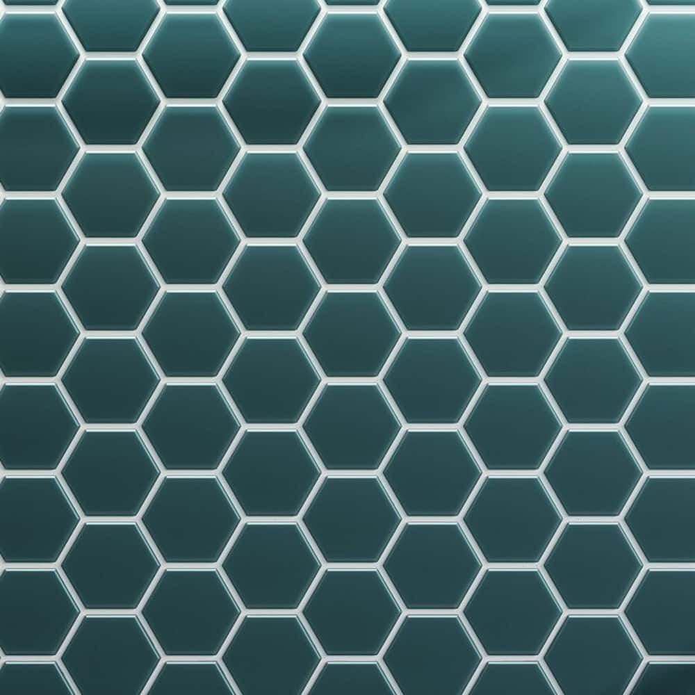 3" Beehive 10.25 in. x 11.75 in. Hexagon Glass Mesh-Mounted Mosaic Tile