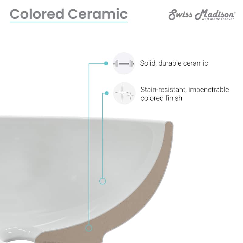 Chaux 16 Ceramic Sink In Shiny White - 15.65" x 15.65" 5.3"