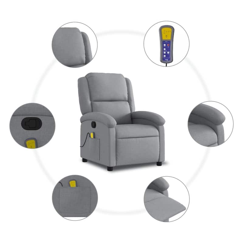 vidaXL Recliner Chair Wingback Reclining Push Armchair for Elderly Fabric