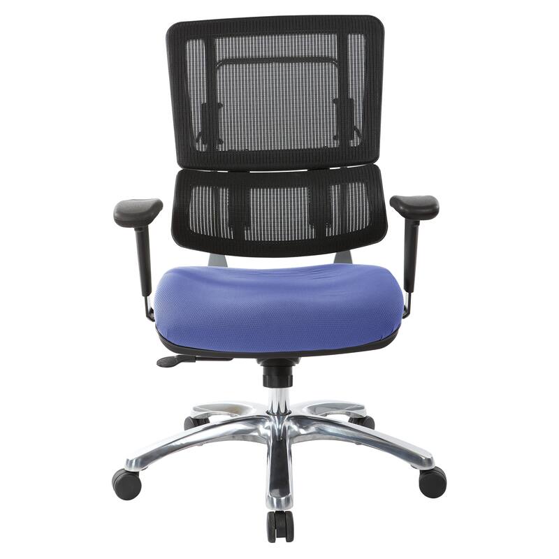 Black Mesh Back with Custom Fabric Seat and Chrome Base