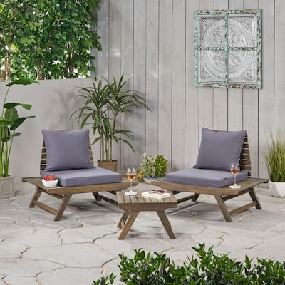 Sedona Acacia Wood 3-piece Outdoor Chat Set by Christopher Knight Home