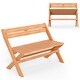 preview thumbnail 1 of 9, Costway Patio Folding Chair Solid Teak Wood Slatted Seat Natural - See Details Natural