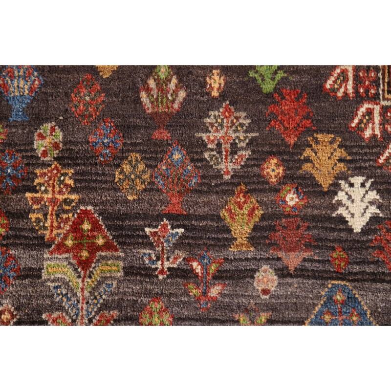 Vegetable Dye Shiraz Persian Vintage Area Rug Hand-Knotted Wool Carpet - 6'0"x 9'11"