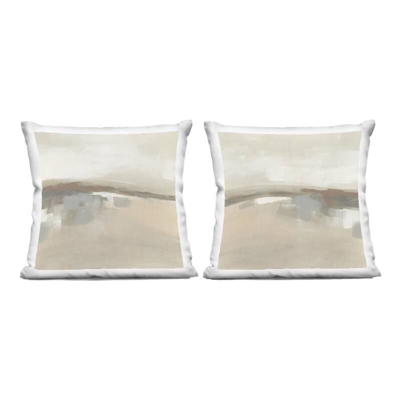 Stupell Earthy Landscape Impressions Decorative Printed Throw Pillow Design by June Erica Vess (Set of 2) - Pillow Sets - Polyester - Beige - Set of 2