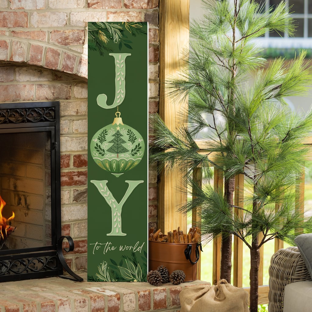 Shades of Green Joy Porch Leaner, "Joy To The World" - 46"H - Multicolor