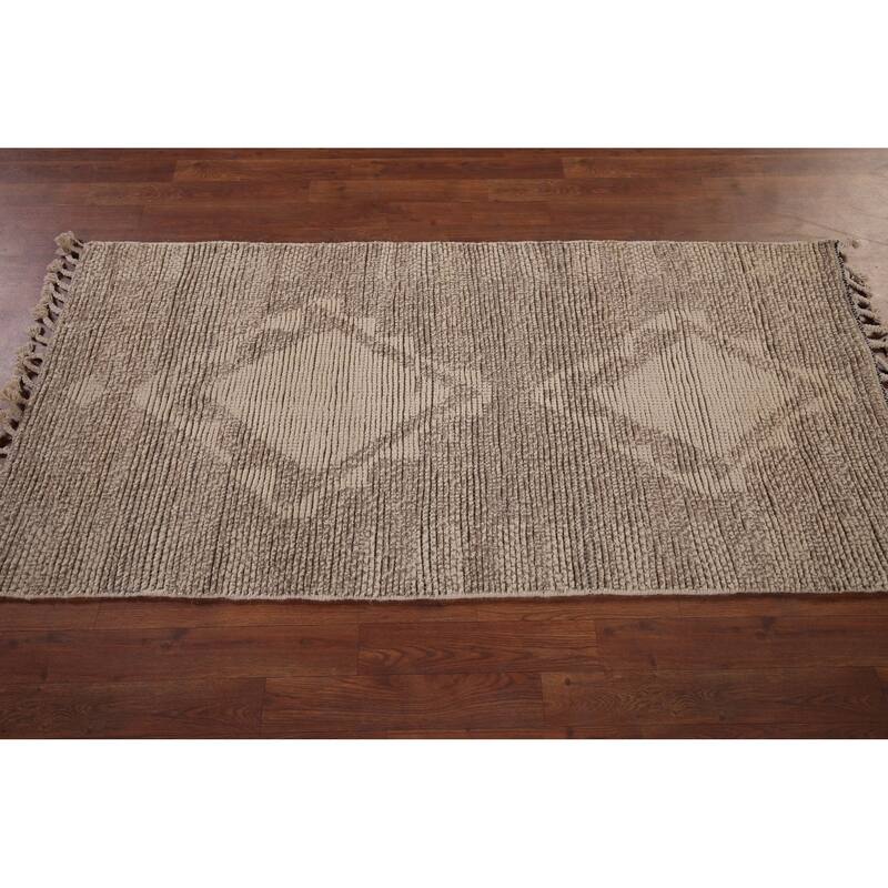 Geometric Moroccan Oriental Accent Rug Handmade Wool Carpet - 2'9"x 5'4"