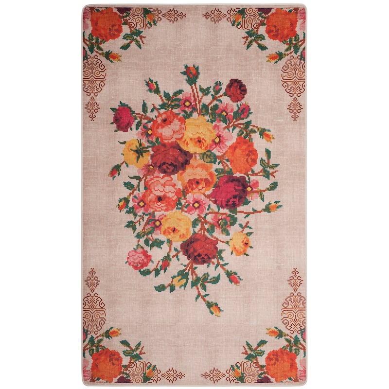 SAFAVIEH Daytona Machine Washable Slip Resistant Sadhbh Graphic Floral