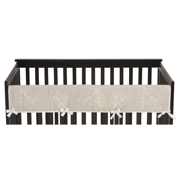 Boho Botanical Leaf Boy Girl Long Crib Rail Guard Cover Neutral