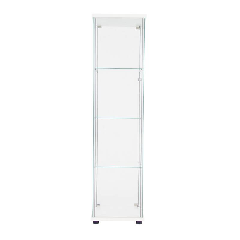 One Door Glass Cabinet Glass Display Cabinet with 4 Shelves