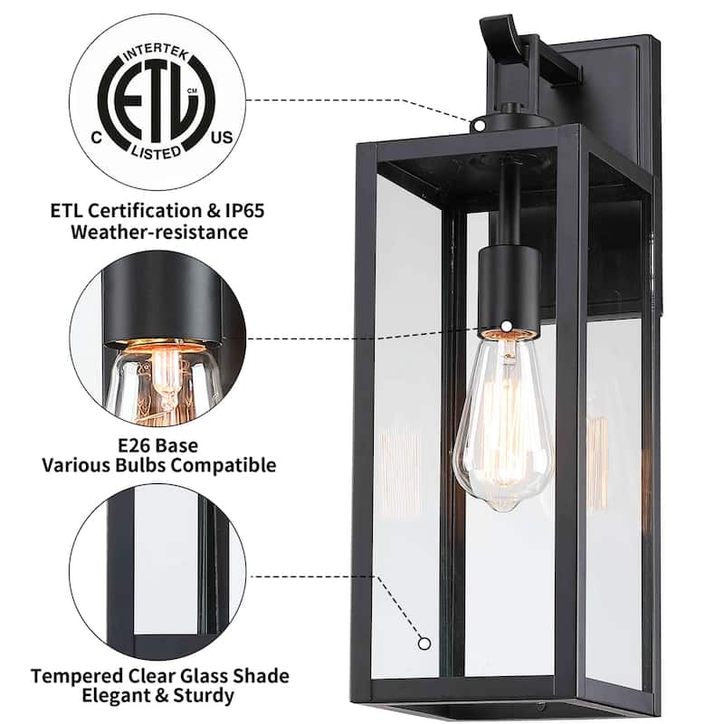 2Pack-1 Light Outdoor Wall Light - 5.9"x7.83"x17.99"