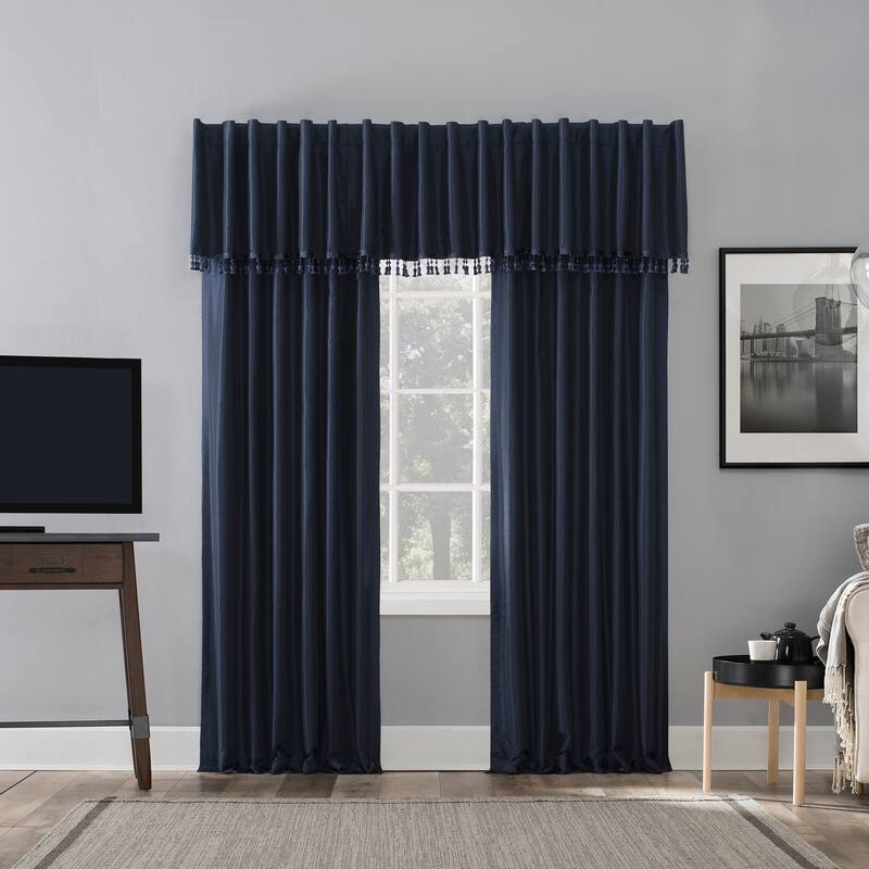 Sun Zero Evelina Faux Dupioni Silk Blackout Curtain Panel, Single Panel
