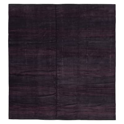 ECARPETGALLERY Hand-knotted Opulence Dark Purple Wool Rug - 11'6 x 11'2