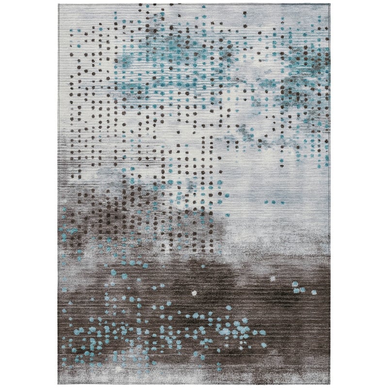 HomeRoots Geometric Transitional Rectangle Outdoor Rug