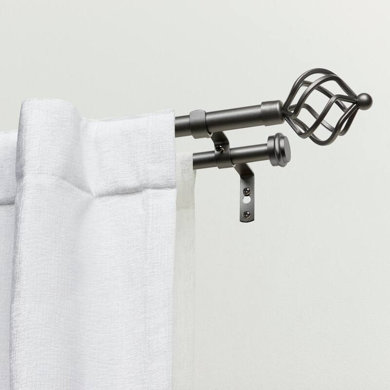 ATI Home Torch Double Curtain Rod and Finial Set