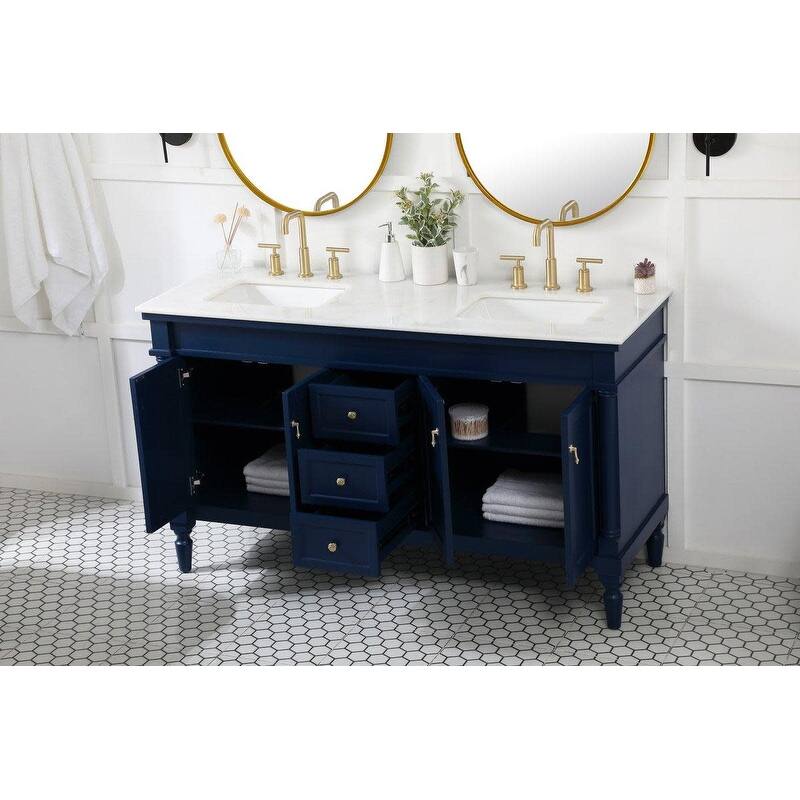 Elegant Lighting VF13060D Lexington 60" Free Standing Double Basin