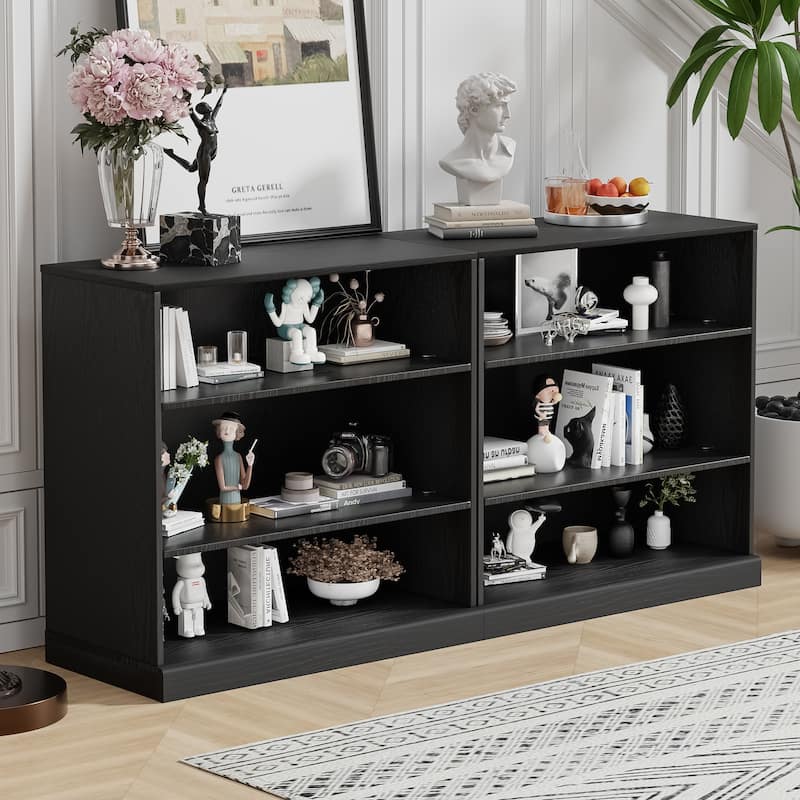 Doorless Wood Bookshelf Storage Cabinet Bookcase&Office Cabinet for Kitchen Bedroom Entryway Living Room Dinning Room