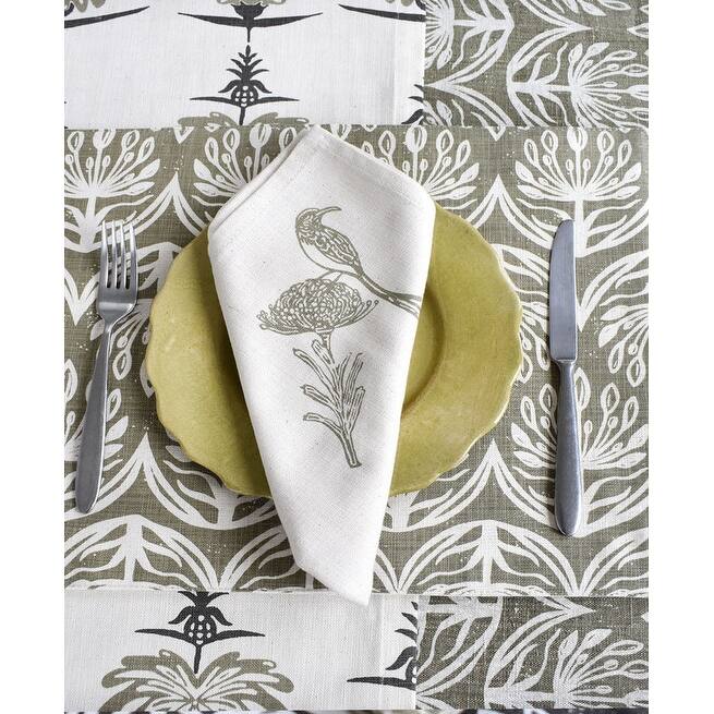 French Home Set of 4 Botanical Placemats - Sage