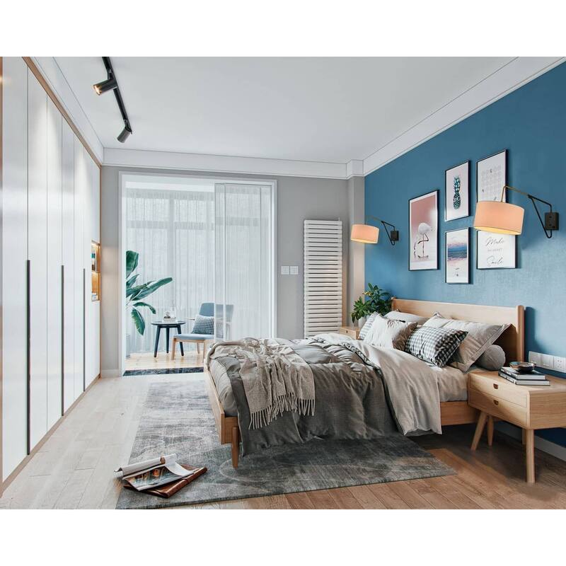 Hierro Mid-Century Fabric Plug-in Wall Light Swing Arm Wall Lamp - Black & Brass