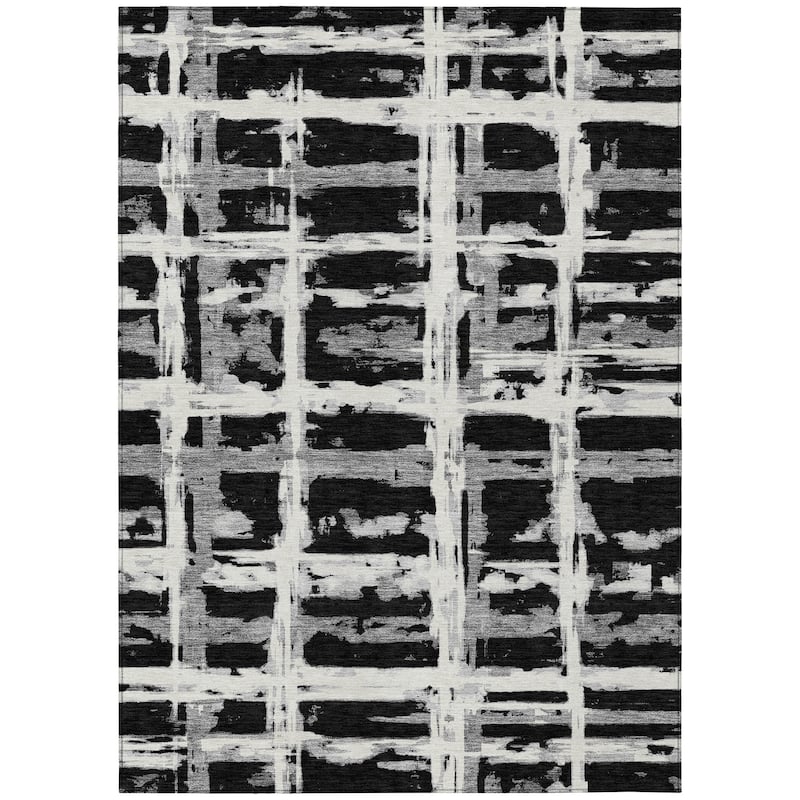 Machine Washable Indoor/ Outdoor Chantille Contemporary Abstract Rug