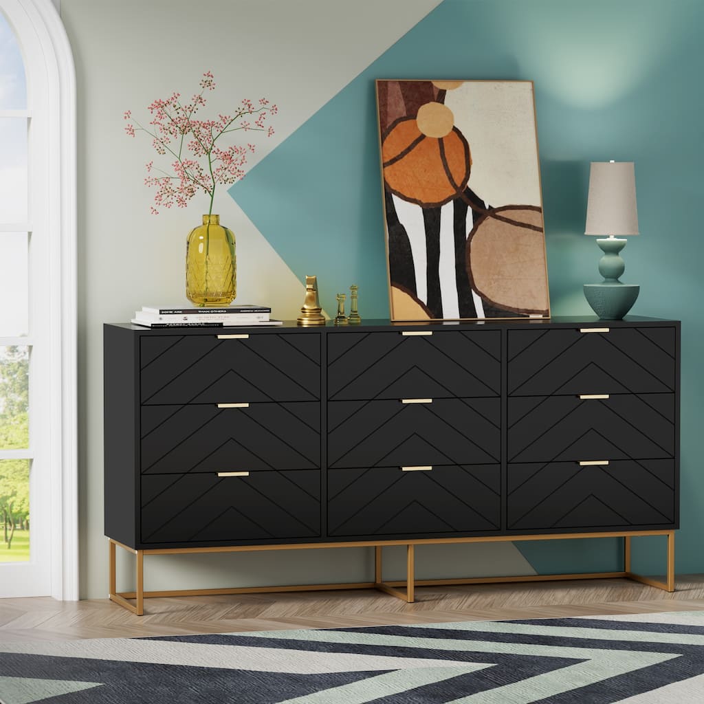 9 Drawer Chest Of Dresser Storage Cabinet Bedroom Organizer