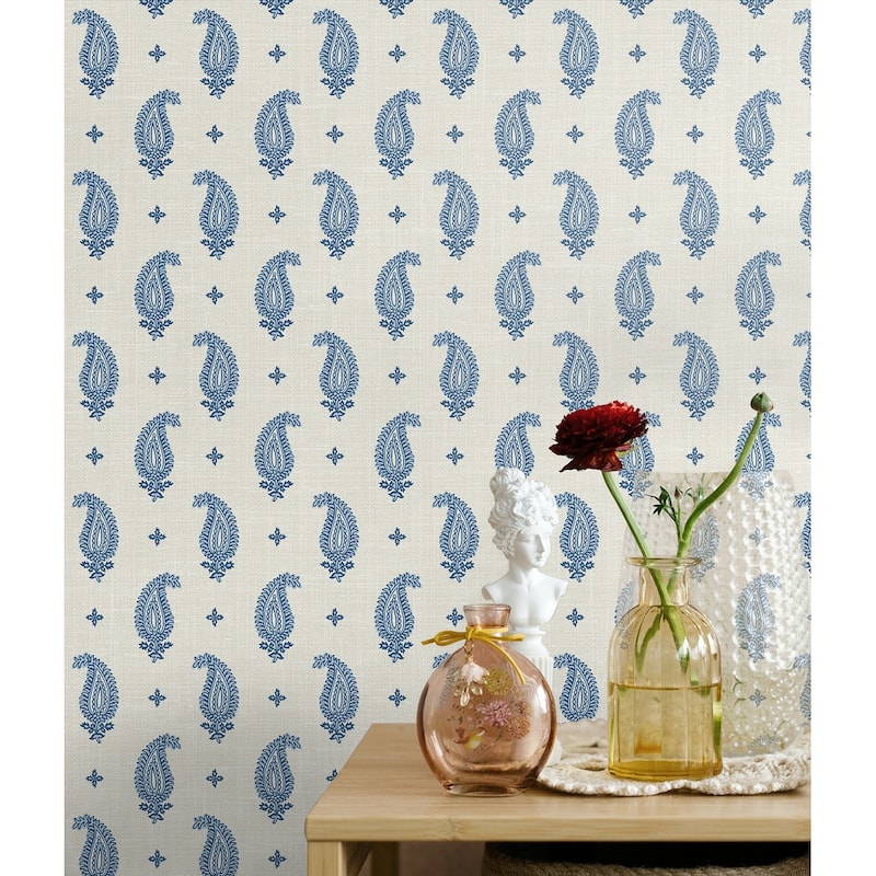Seabrook Designs Maia Paisley Nonwoven Unpasted Wallpaper