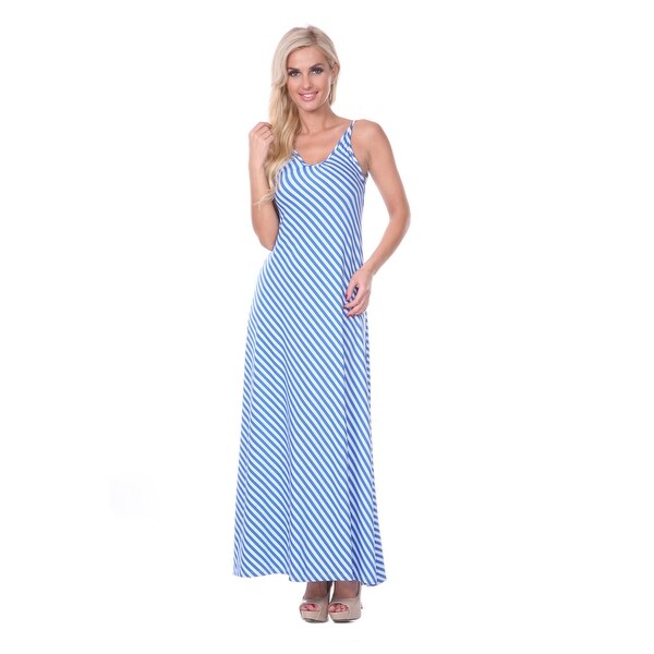 maxi dress blue and white