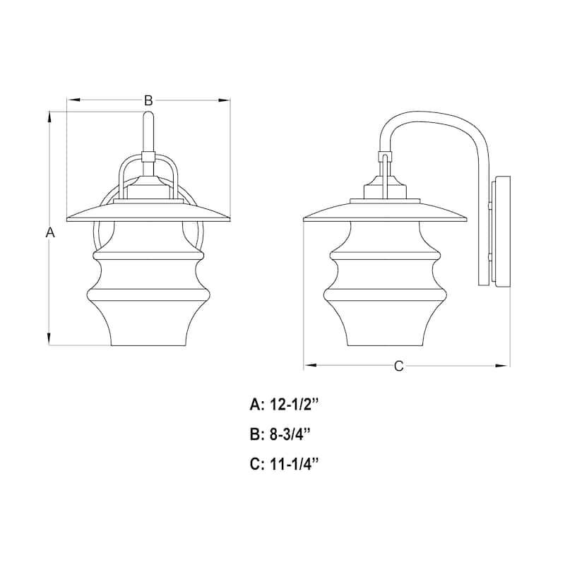 Glenn 1 Light Dusk to Dawn Black Coastal Outdoor Wall Lantern Clear Glass