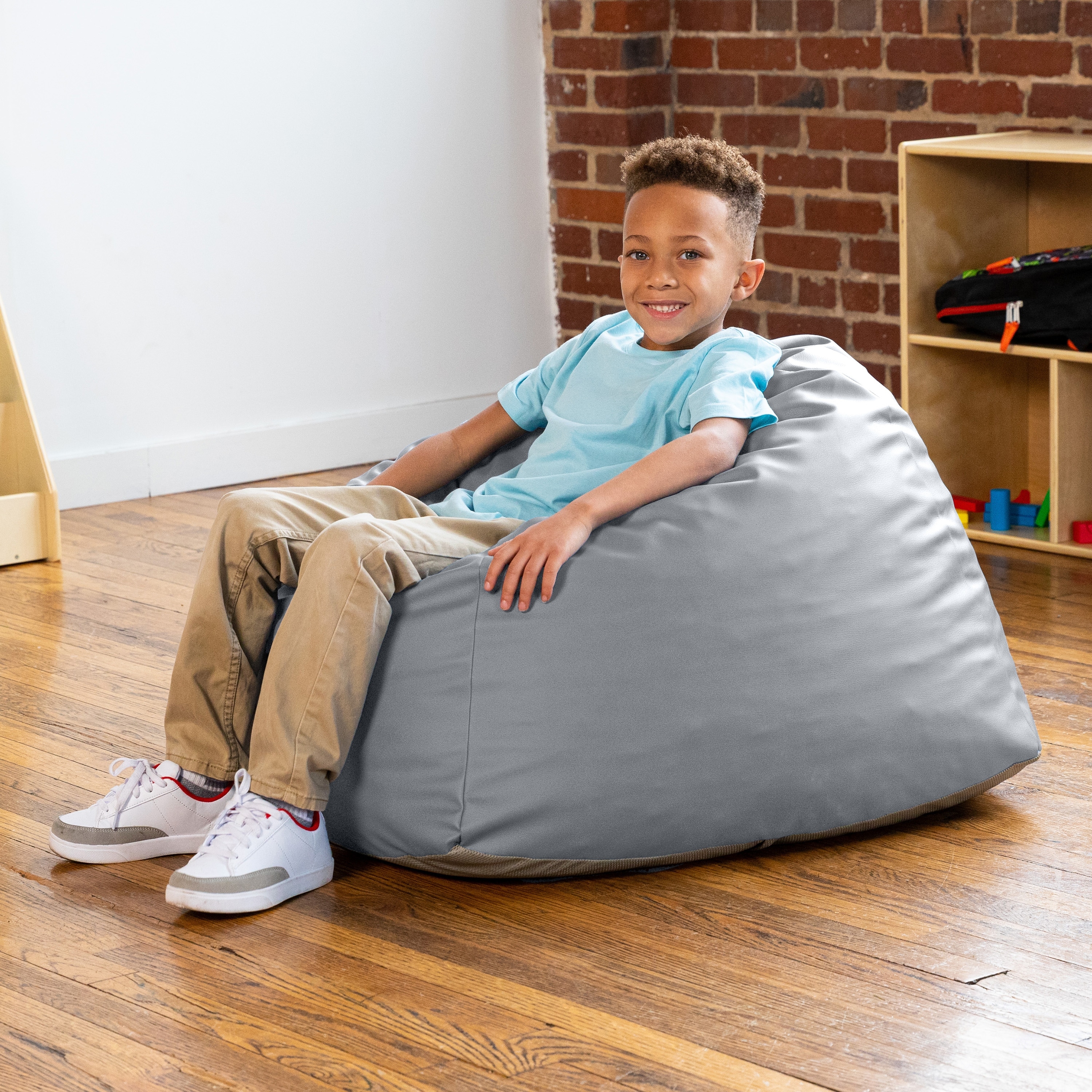 Vinyl kids bean bag chairs clearance