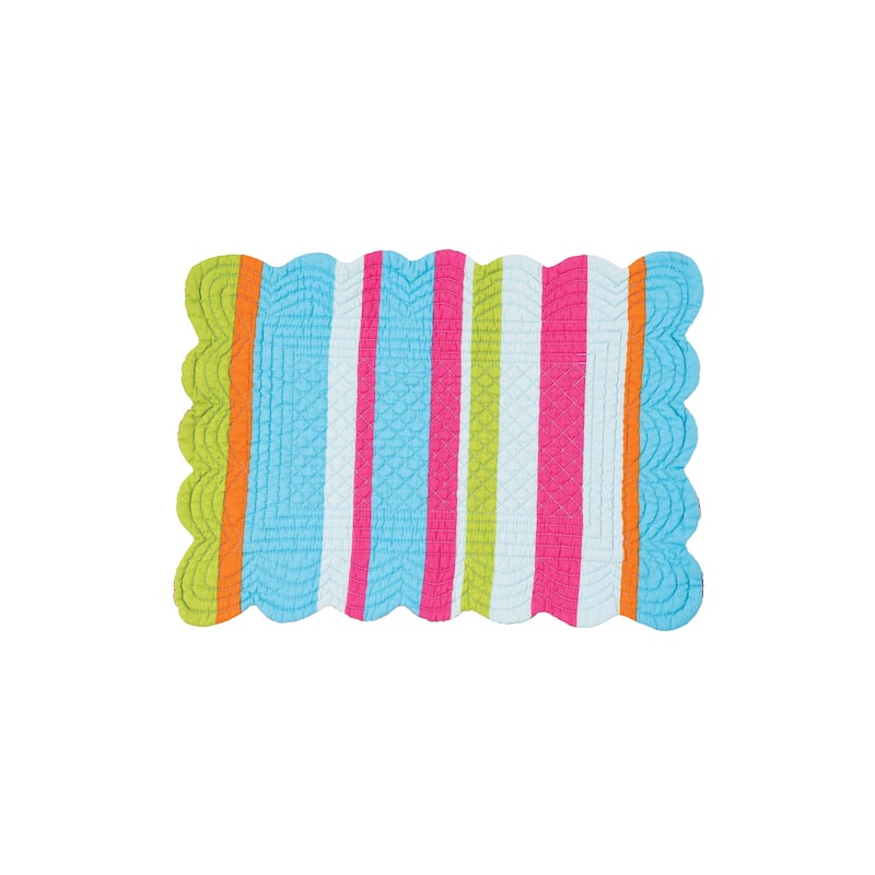 Merritt Island Coastal Sea Life Cotton Quilted Rectangular Reversible Placemat Set of 6 - Set of 6