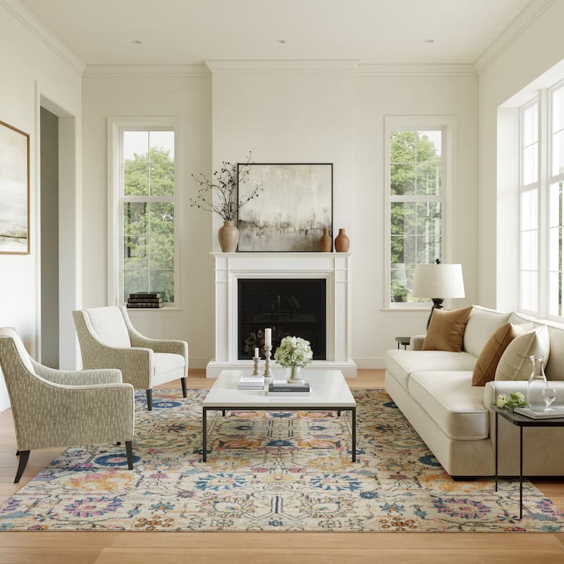 Nourison Passion Boho French Country Floral Area Rug. - 8' x 10' - Ivory - Runner