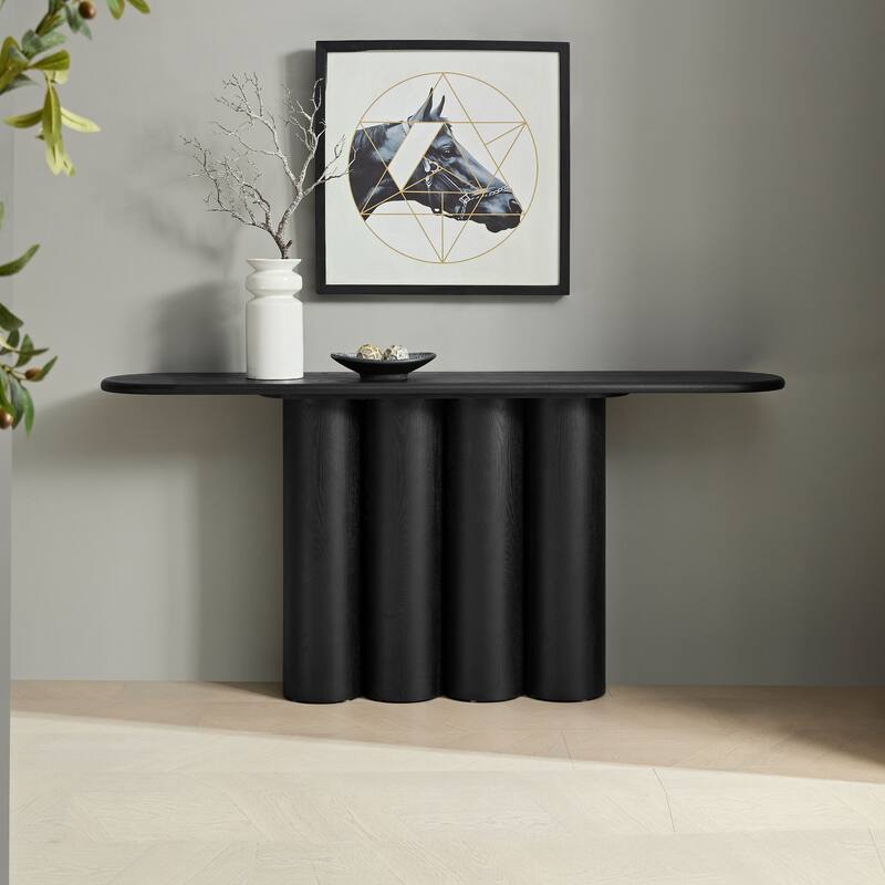 66.93" Modern Console Table for Entryway with Unique cylinders Legs Design for Living Room Hallway Foyer Entrance Study