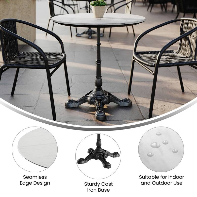 Commercial All-Weather HPL Tabletop with Bistro Base