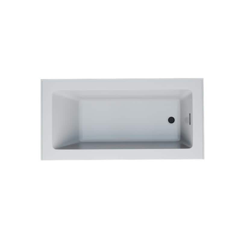Provenza White Alcove Bathtub with Right Drain and Black Hardware