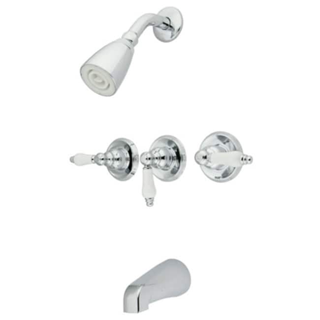 Kingston Brass Tub and Shower Trim with Single Function Shower Head - Polished Chrome