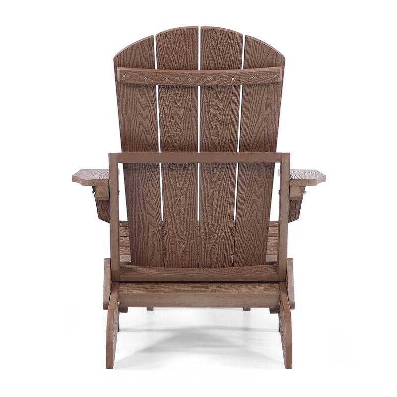 Seaton Folding Poly Adirondack Chair with Pull-out Ottoman, Set of 2