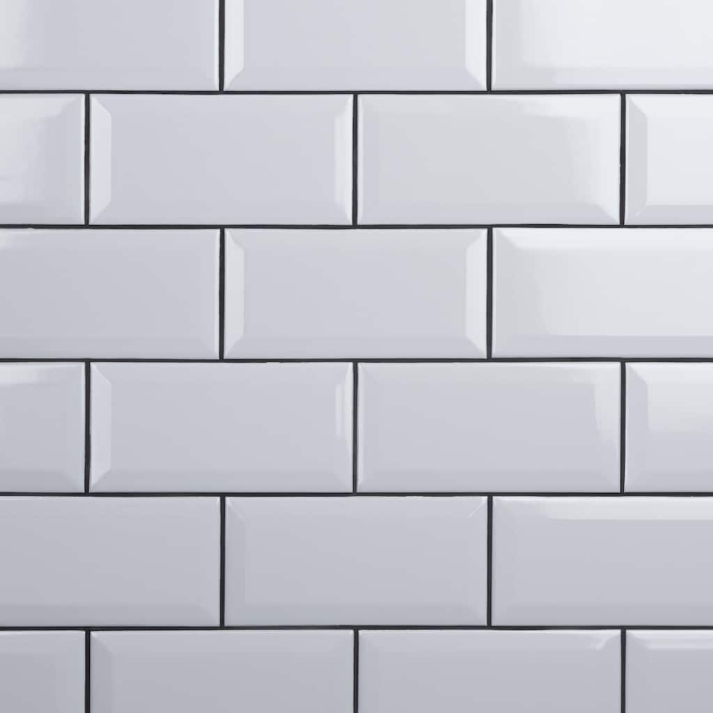 Merola Tile Crown Heights Beveled Glossy White 3" x 6" Ceramic Wall Tile