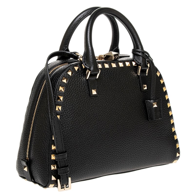 Valentino Rockstud Leather Top Handle Bag