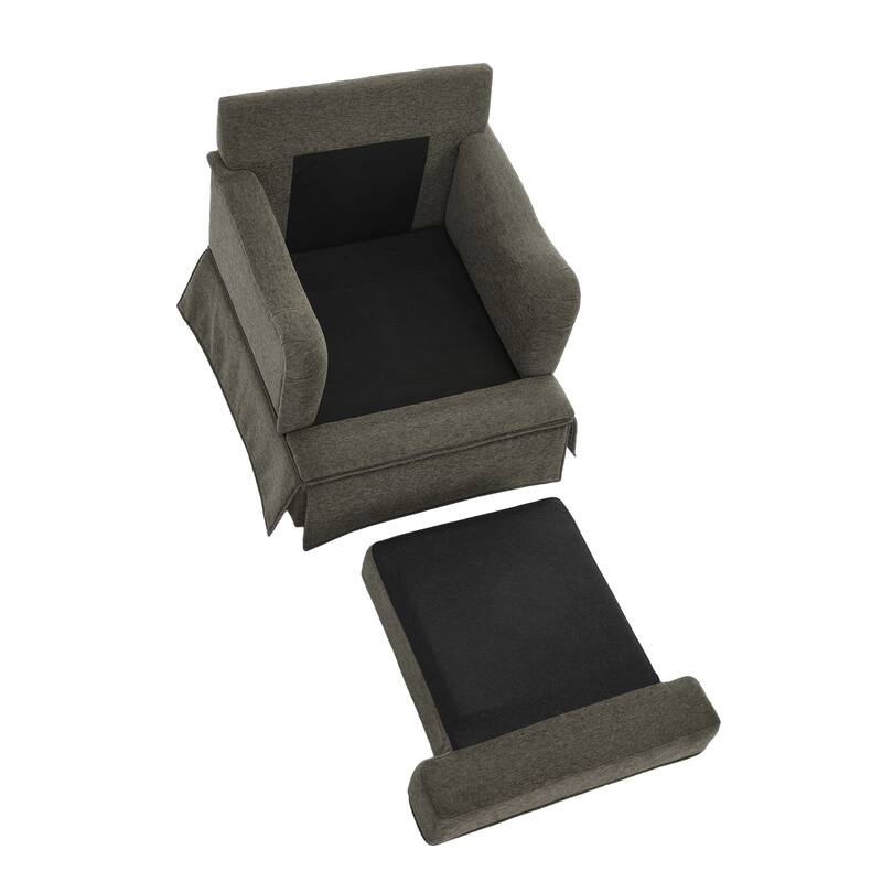 Skirted Swivel Accent Nailhead Barrel Chair