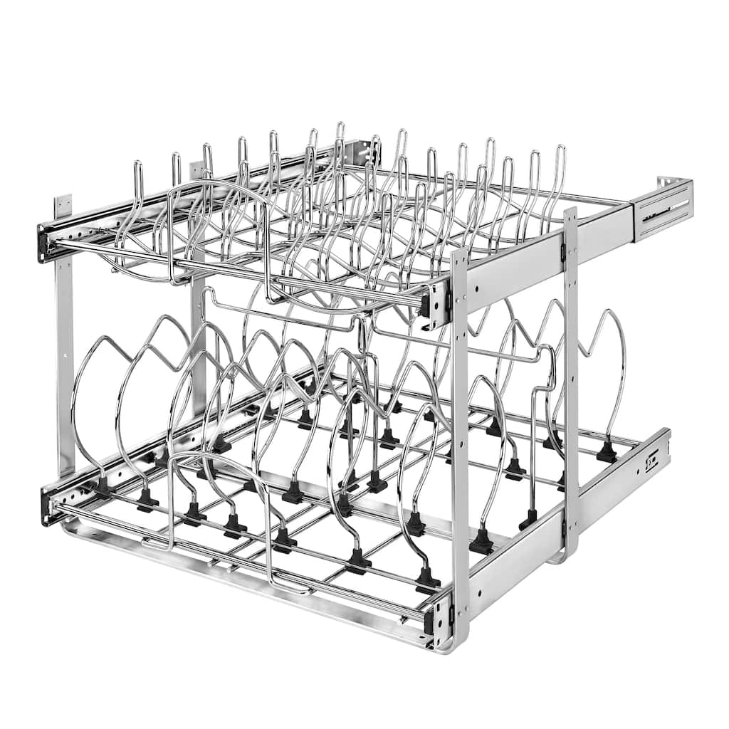 Rev-A-Shelf Pullout Cabinet Pot and Pan Organizer, 21" Width, 5CW2-2122-CR