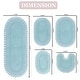 preview thumbnail 34 of 58, Hampton Crochet Bathmat 100% Cotton Non-Slip Bathroom Rug Set, Machine Washable Bath Rug, 5 Piece Bath Mat Set with Contour