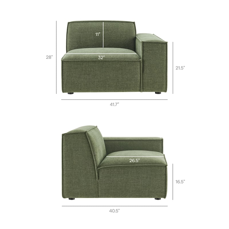 Restore 3-Piece Performance Fabric Upholstered Modular Sofa Set