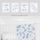 preview thumbnail 2 of 2, Floral Leaf Wall Decor Art Prints (Set of 4) - Blue Grey White Boho Watercolor Floral Leaf Botanical Woodland Tropical Garden