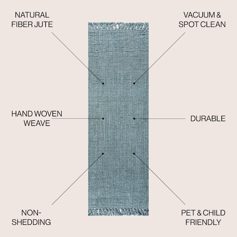 JONATHAN Y Maras Hand Woven Chunky Jute with Fringe Area Rug