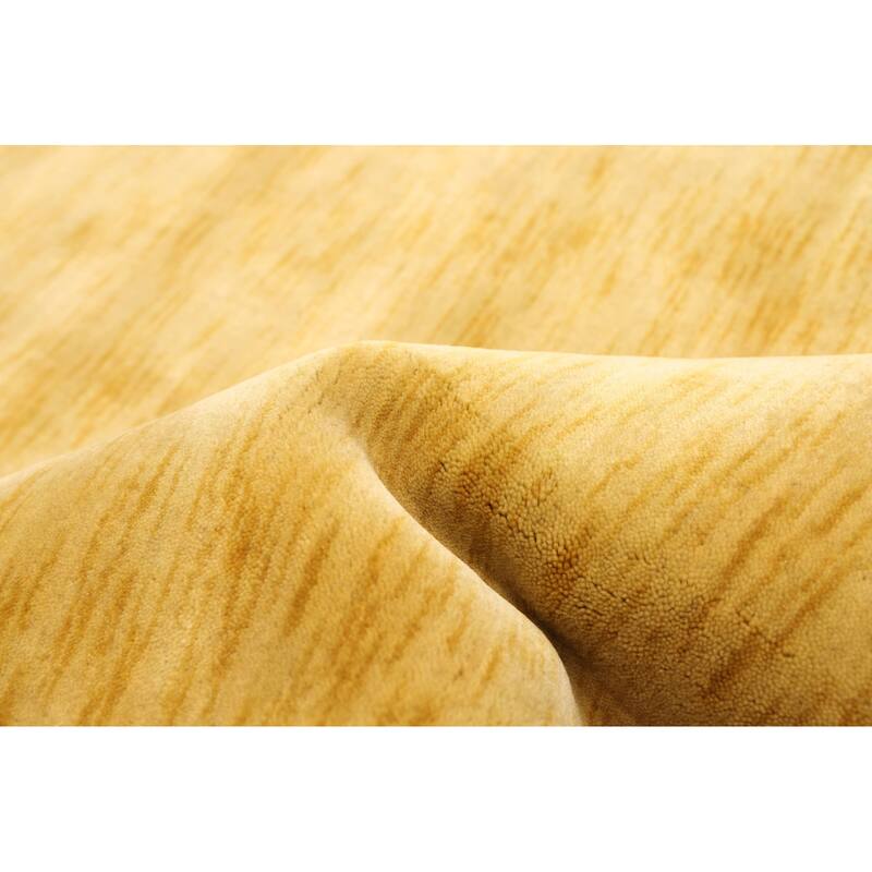 ECARPETGALLERY Hand Loomed Kashkuli Gabbeh Light Gold Wool Rug - 5'4 x 7'5