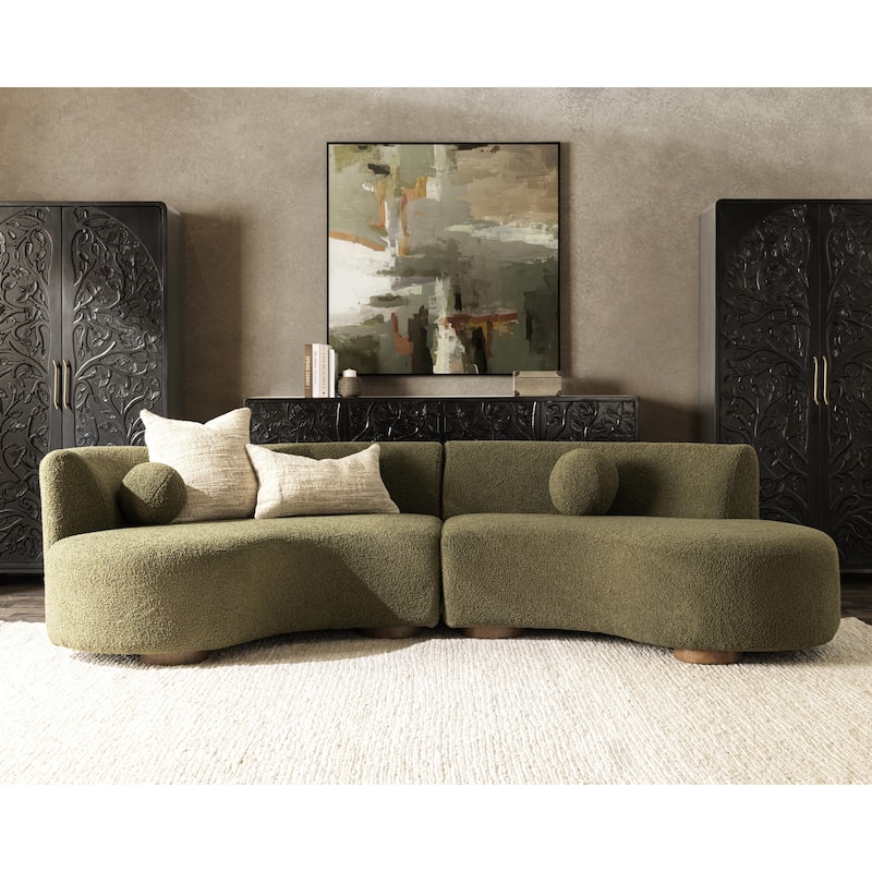 Classic Home Octavia Sectional Sofa - Seaweed Green
