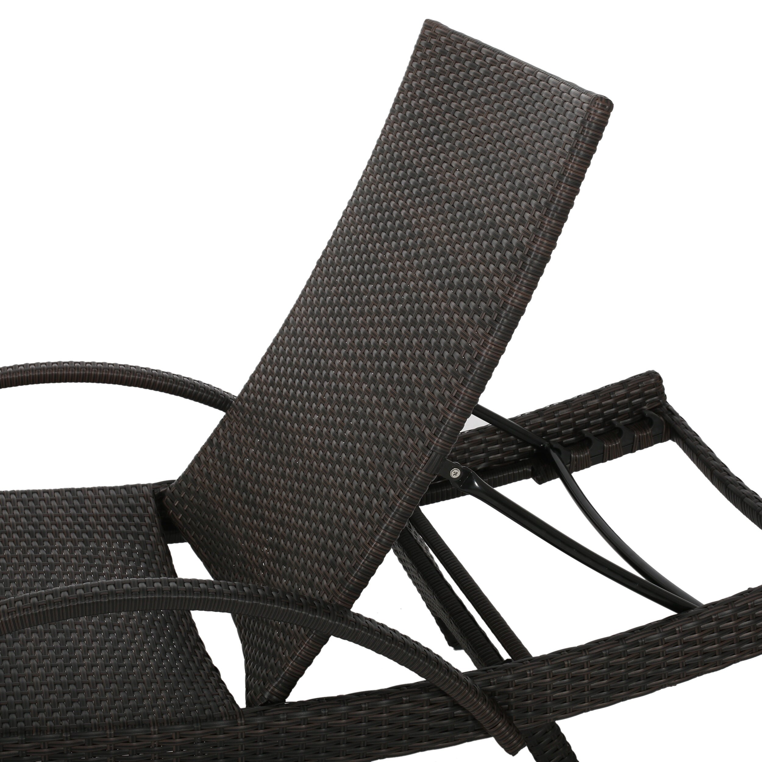 Salem Outdoor Adjustable Wicker Chaise Lounges with Arms, Set of 2-image