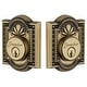 preview thumbnail 1 of 4, Grandeur Parthenon Solid Brass Rose Double Cylinder Keyed Entry Vintage Brass