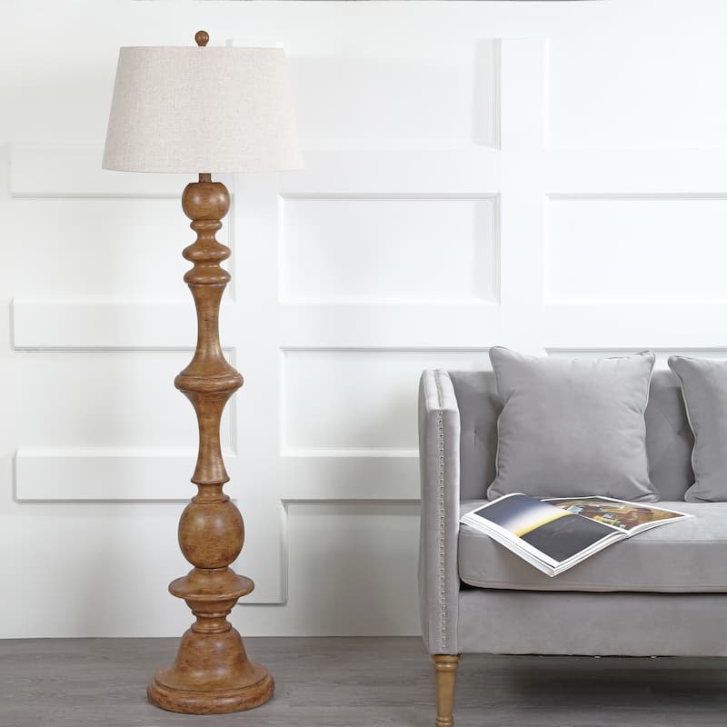 Amelia 67" Resin LED Floor Lamp, Brown by JONATHAN Y - 67" H x 20" W x 20" D
