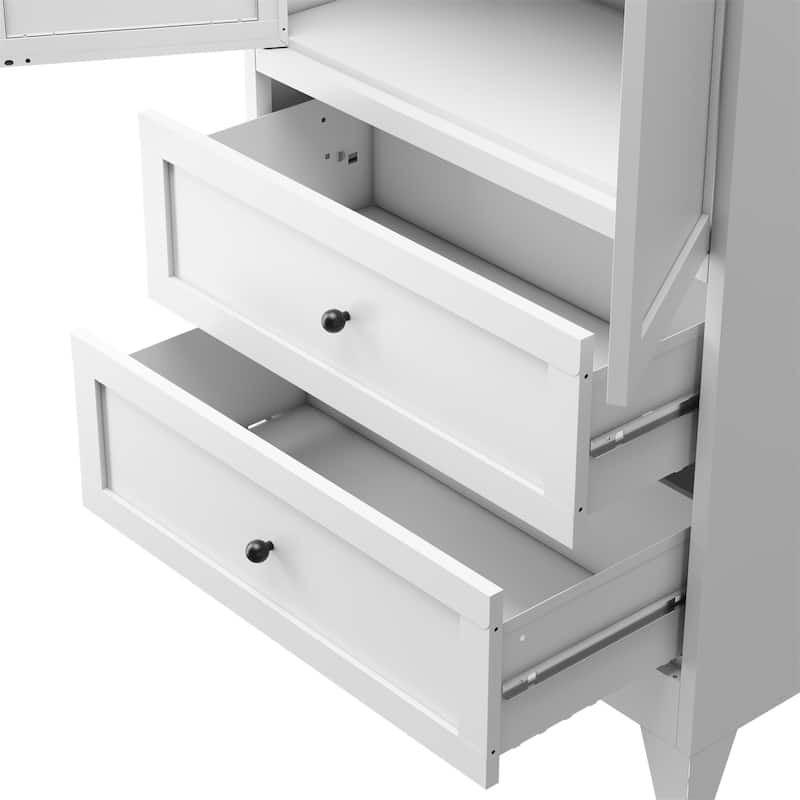 72" Pantry Kitchen Storage Cabinet with 2 Drawers & Adjustable Shelves